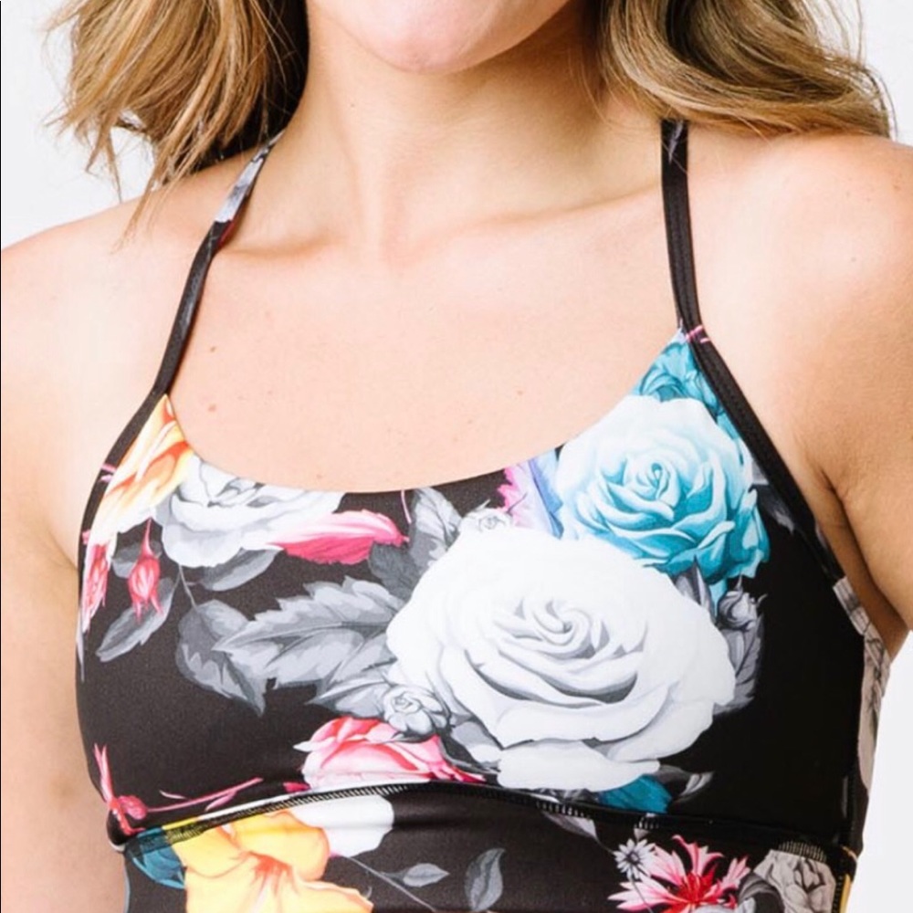 Zyia Dark Floral Mesh Bra RC